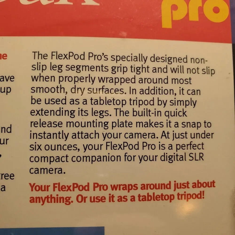 New Flex Pod Pro Tripod Platinum Plus By Sunpak Flexible Lightweight Digital SLR